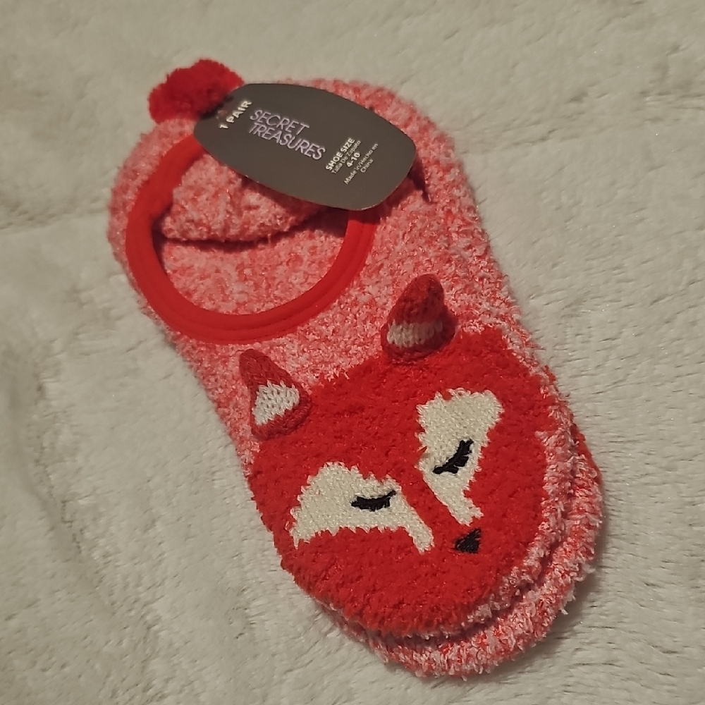 Secret Treasures Ladies Fox Slippers Socks